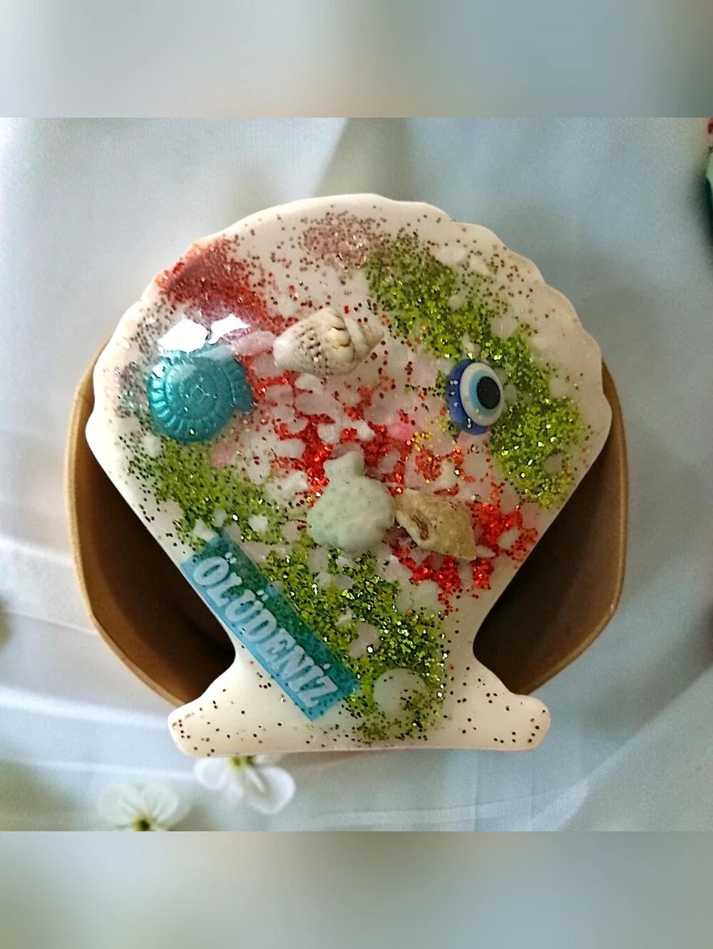 Oludeniz Resort Turkey Souvenir Fridge Magnet‎ Beach Shell Resin Travel Decor